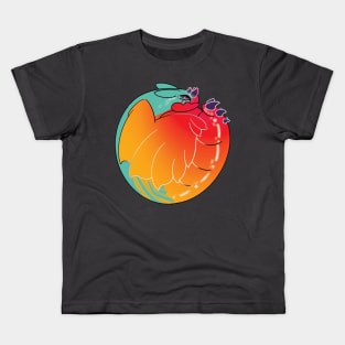 Curled Dragon Sunset over Water :: Dragons and Dinosaurs Kids T-Shirt